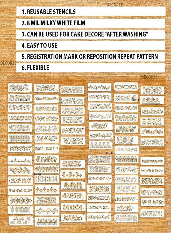 DECORZE Border Stencils for DIY Home Decor | Floral, Pattern & Wall Border Stencils for Painting Furniture & Art Projects DB-51-52 - Image 2